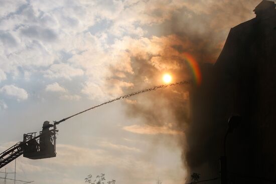Large fire in central Moscow