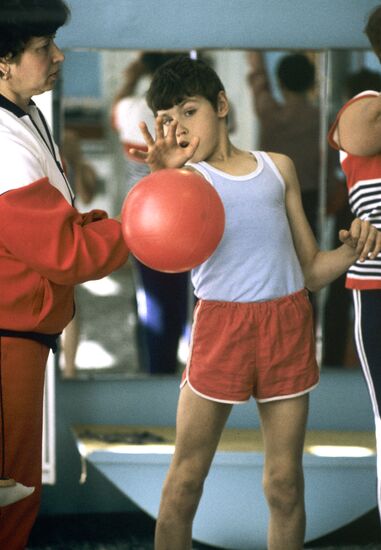 Physical education lesson in Voronezh special boarding school