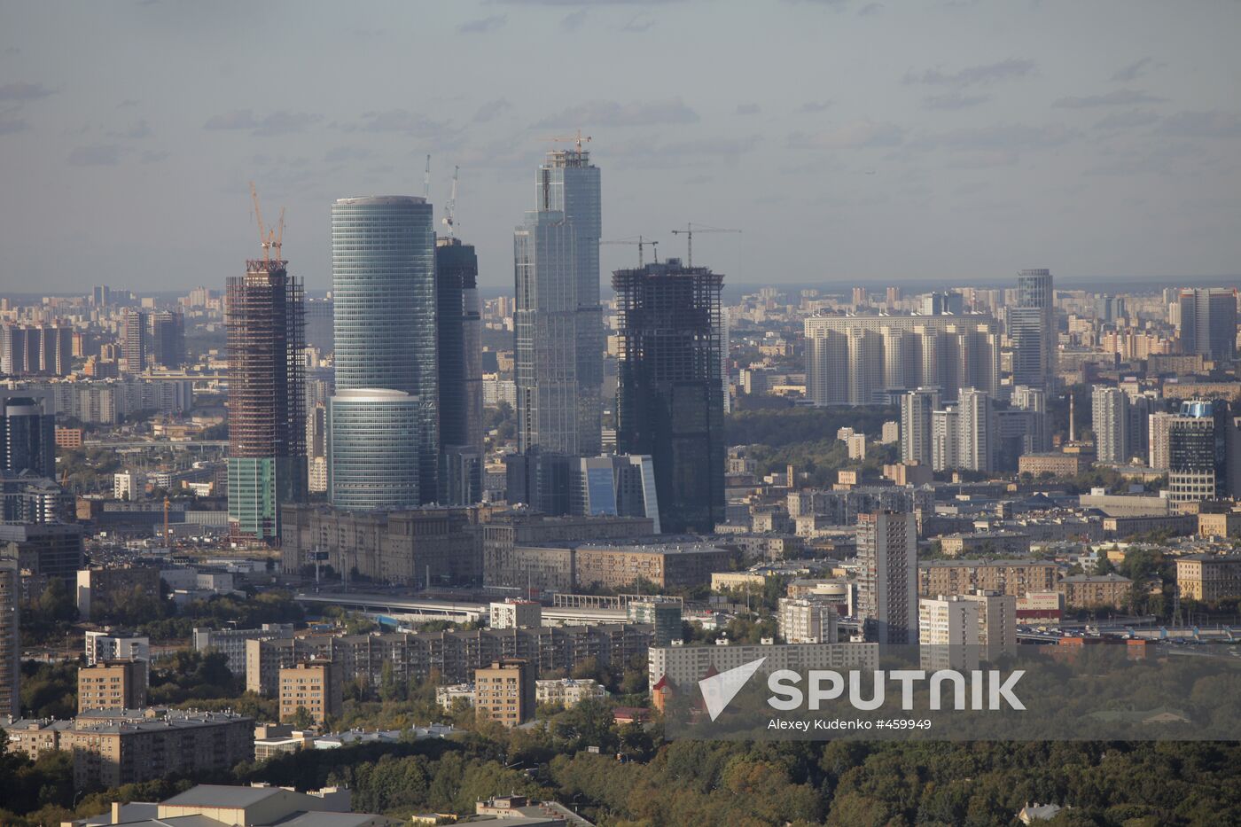 Moscow sights, as viewed from Moscow State University top floor