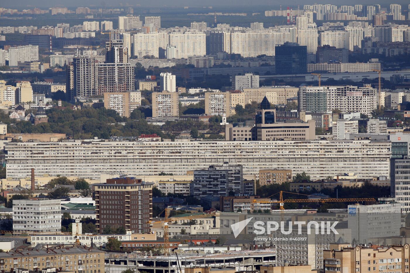 Moscow sights, as viewed from Moscow State University top floor