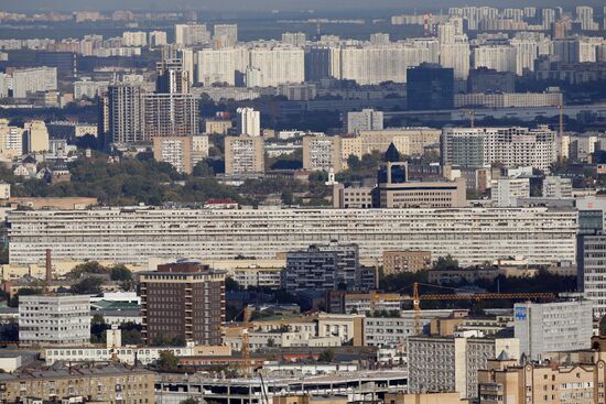 Moscow sights, as viewed from Moscow State University top floor