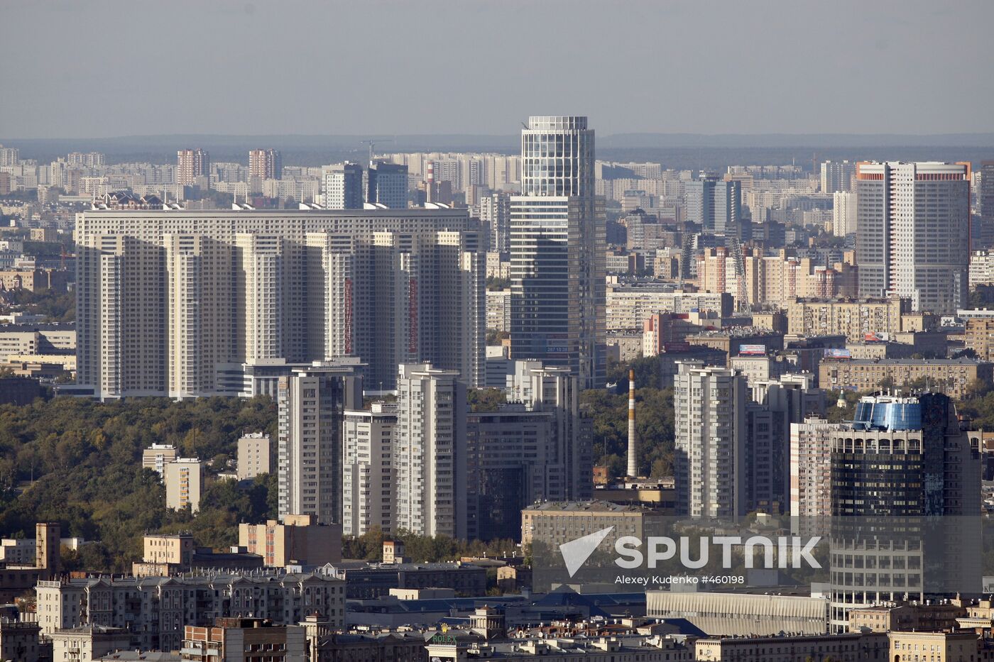 Moscow sights, as viewed from Moscow State University top floor