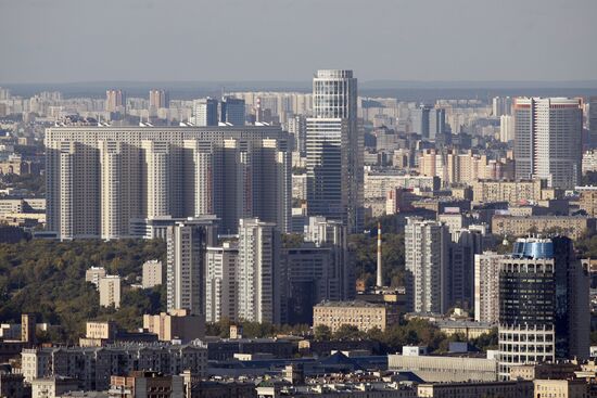 Moscow sights, as viewed from Moscow State University top floor