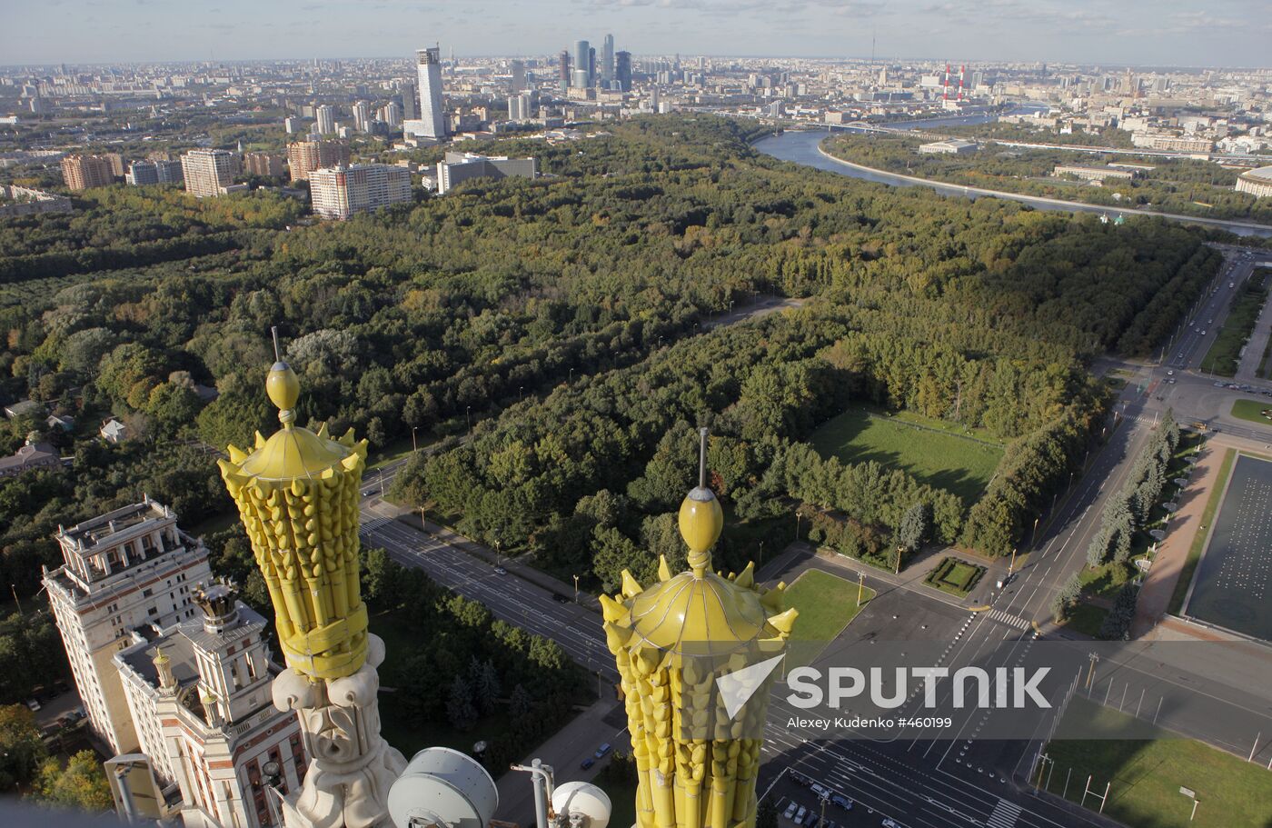 Moscow sights, as viewed from Moscow State University top floor