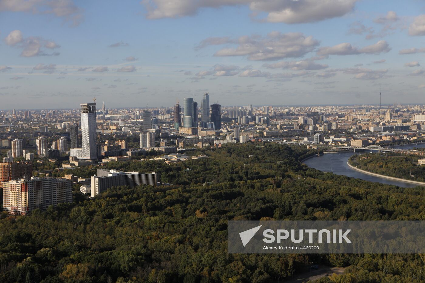 Moscow sights, as viewed from Moscow State University top floor