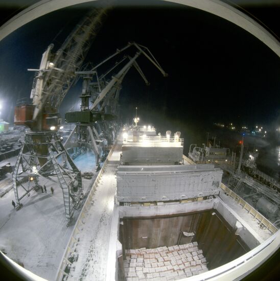 Piers of the Murmansk merchant port