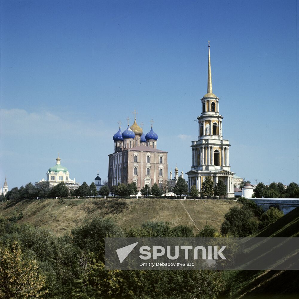 Dormition Cathedral and bell tower of Ryazan Kremlin