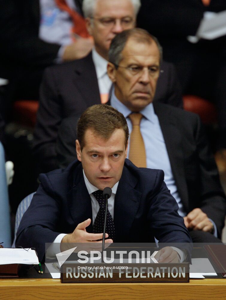 Dmitry Medvedev attends UN Security Council summit