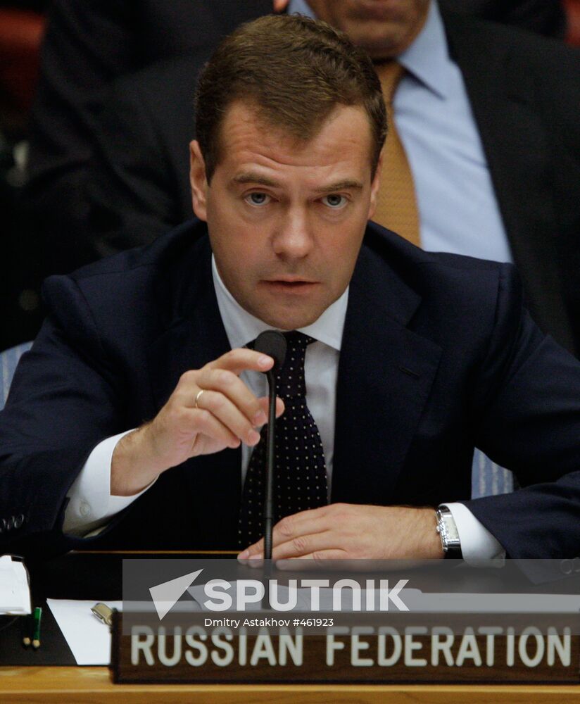 Dmitry Medvedev attends UN Security Council summit