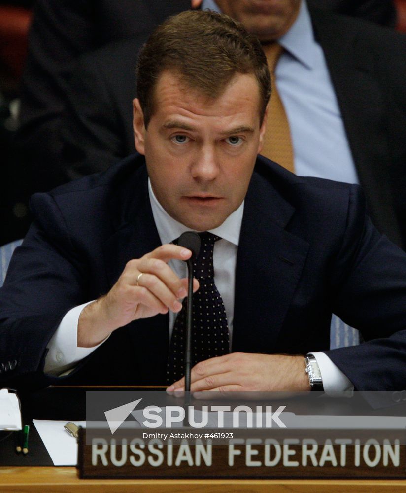 Dmitry Medvedev attends UN Security Council summit