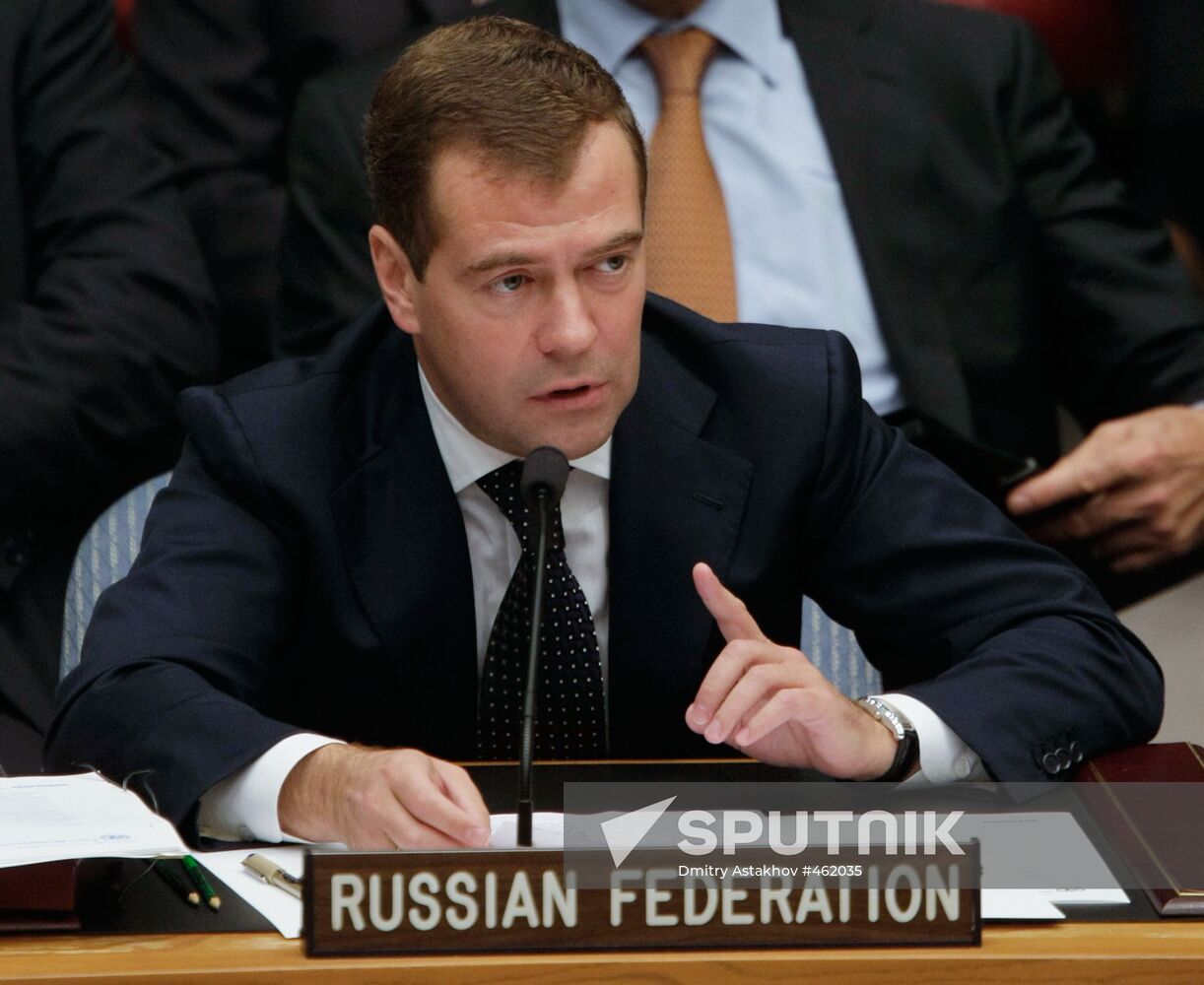 Dmitry Medvedev attends UN Security Council summit