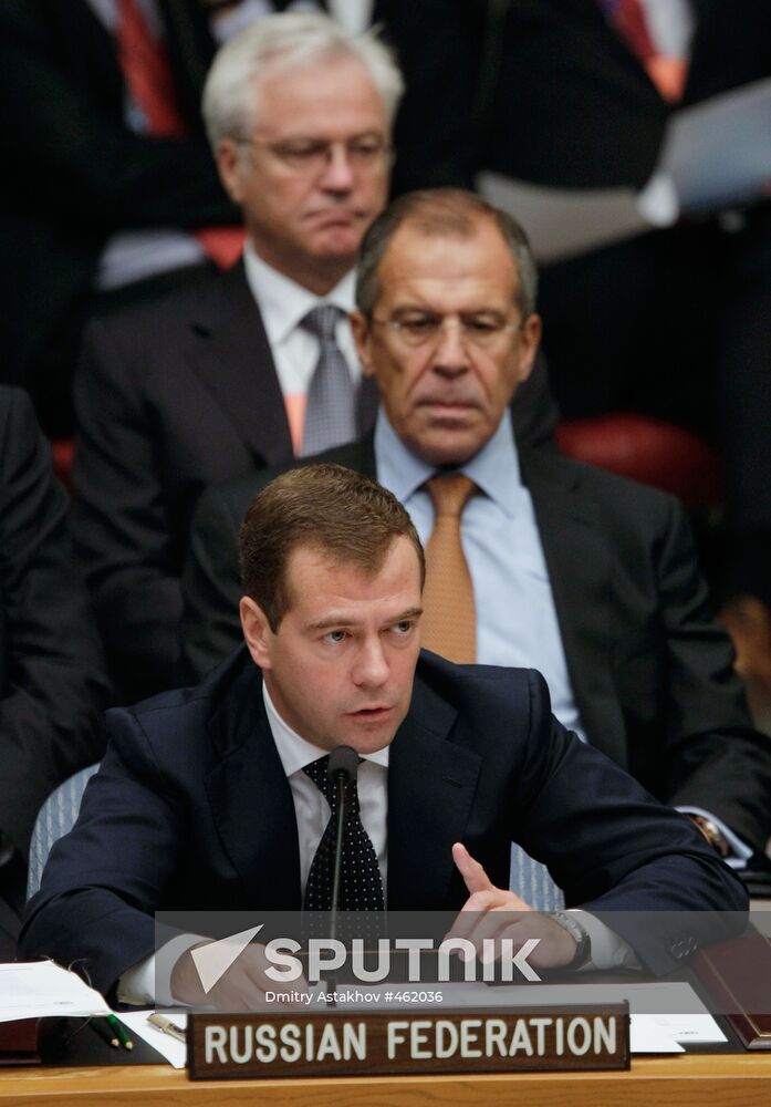 Dmitry Medvedev attends UN Security Council summit