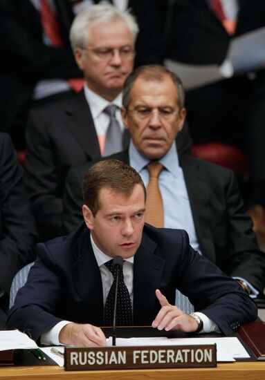 Dmitry Medvedev attends UN Security Council summit