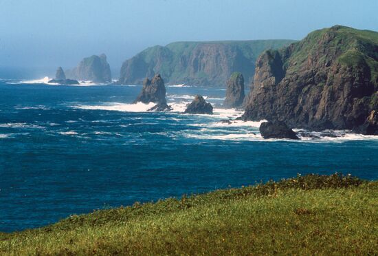 Rocks off Shikotan Island