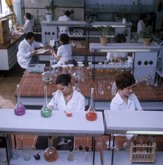 At the laboratory