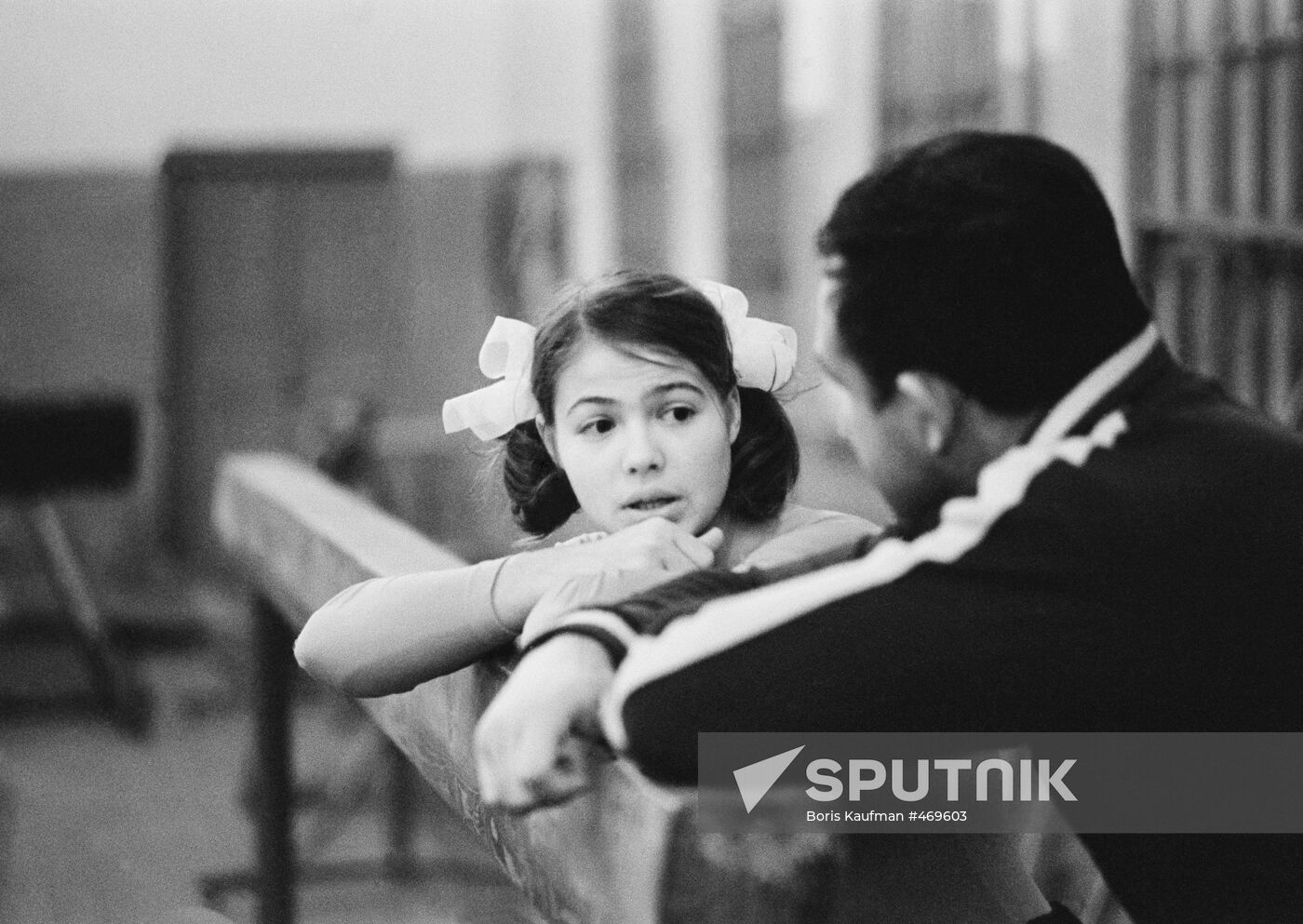 Gymnast Ludmilla Tourischeva, coach Vladislav Rastorotsky