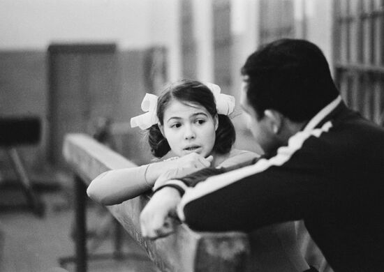 Gymnast Ludmilla Tourischeva, coach Vladislav Rastorotsky