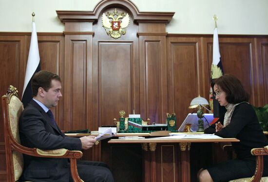 Dmitry Medvedev and Elvira Nabiullina