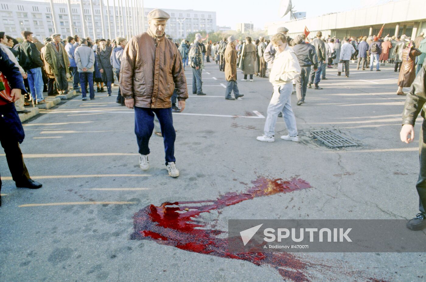 Blood of wounded people