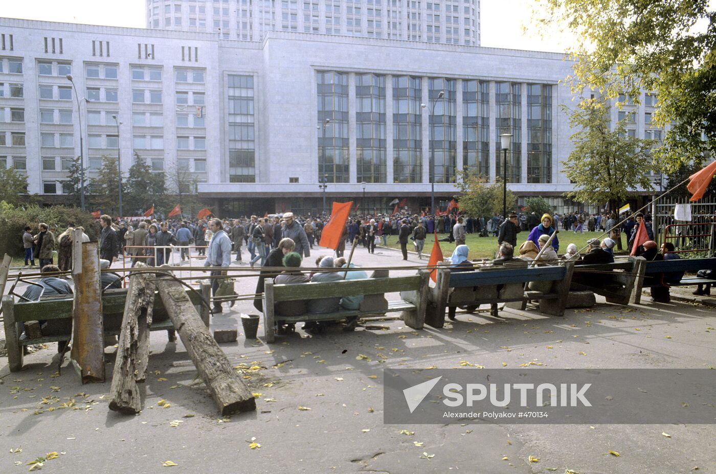 Barricades near House of the Soviets