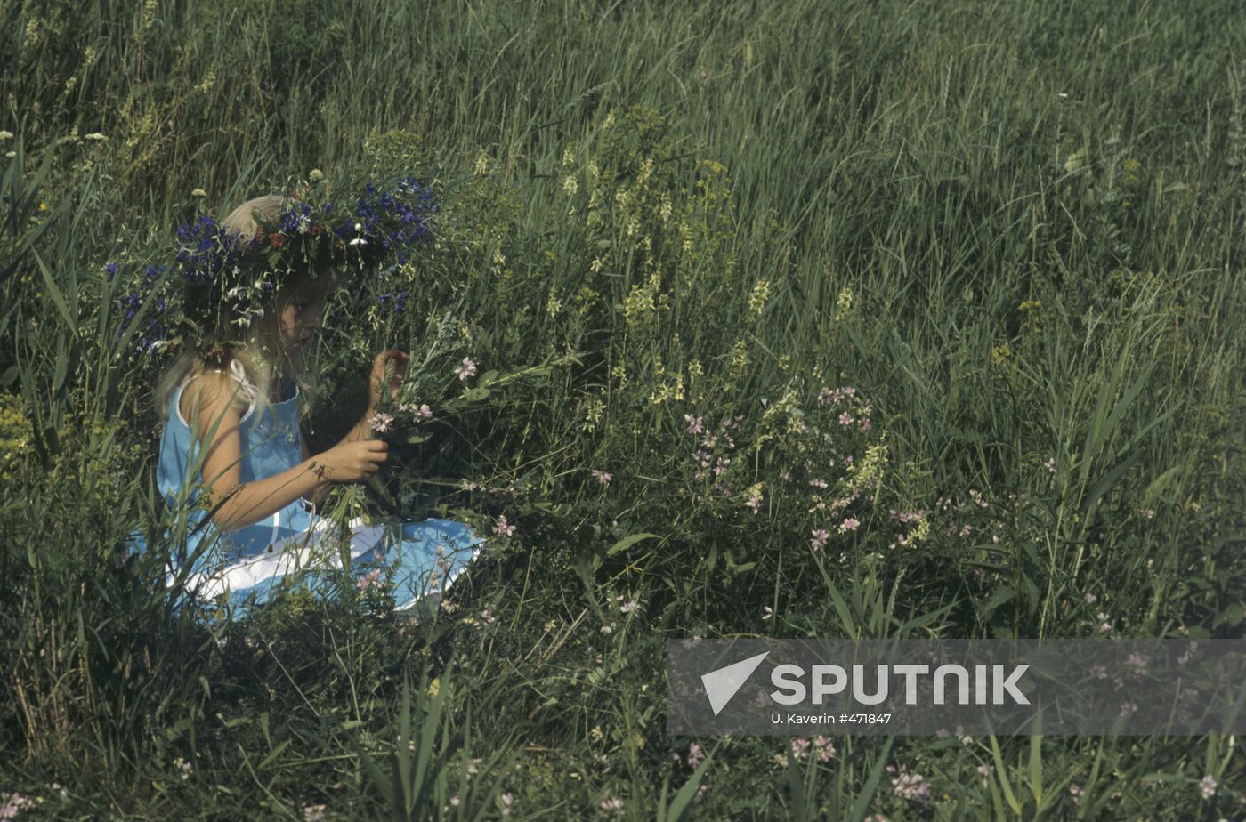 Girl in flower crown