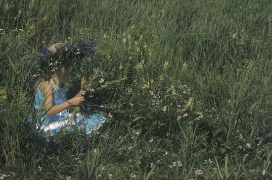 Girl in flower crown