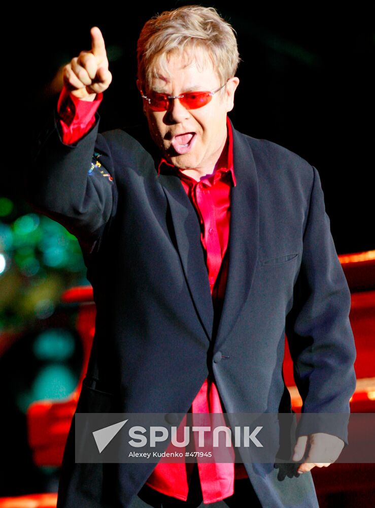 Elton John performs live at Moscow's Olympiisky