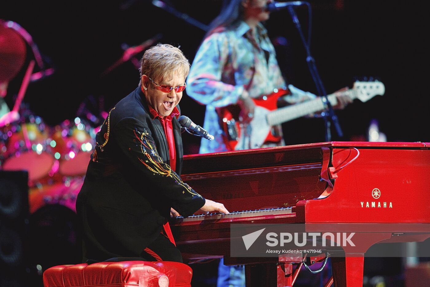 Elton John performs live at Moscow's Olympiisky