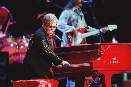 Elton John performs live at Moscow's Olympiisky