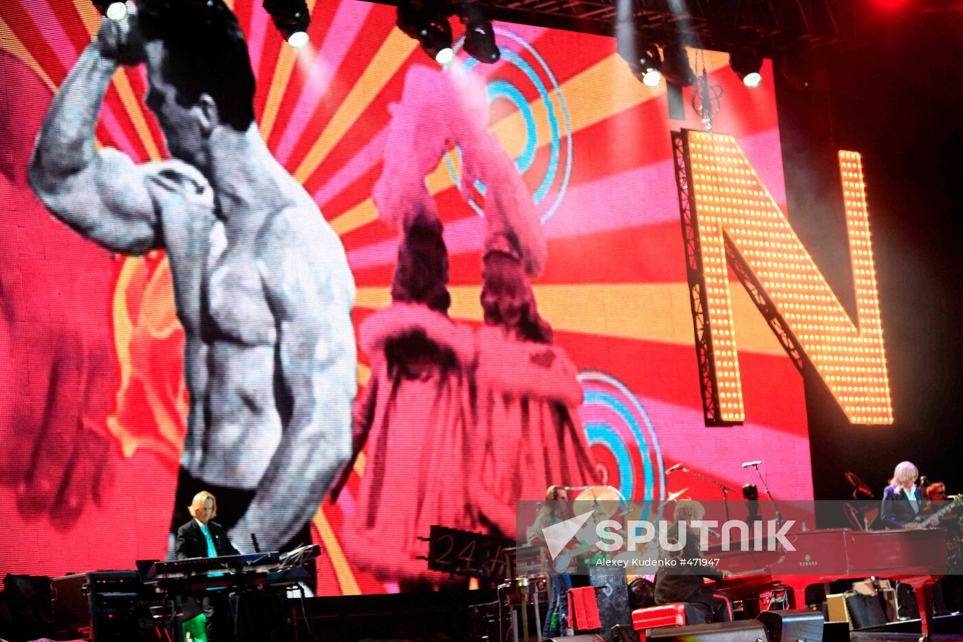 Elton John performs live at Moscow's Olympiisky