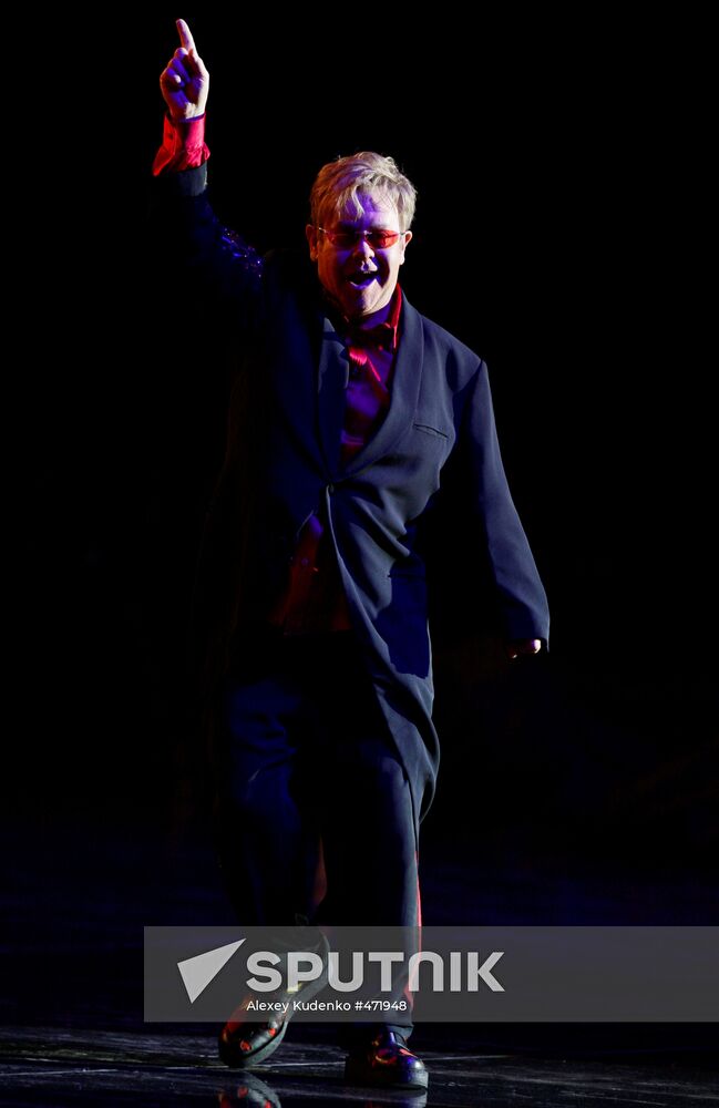 Elton John performs live at Moscow's Olympiisky