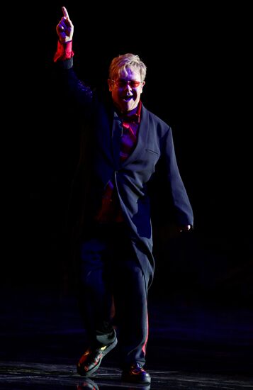 Elton John performs live at Moscow's Olympiisky
