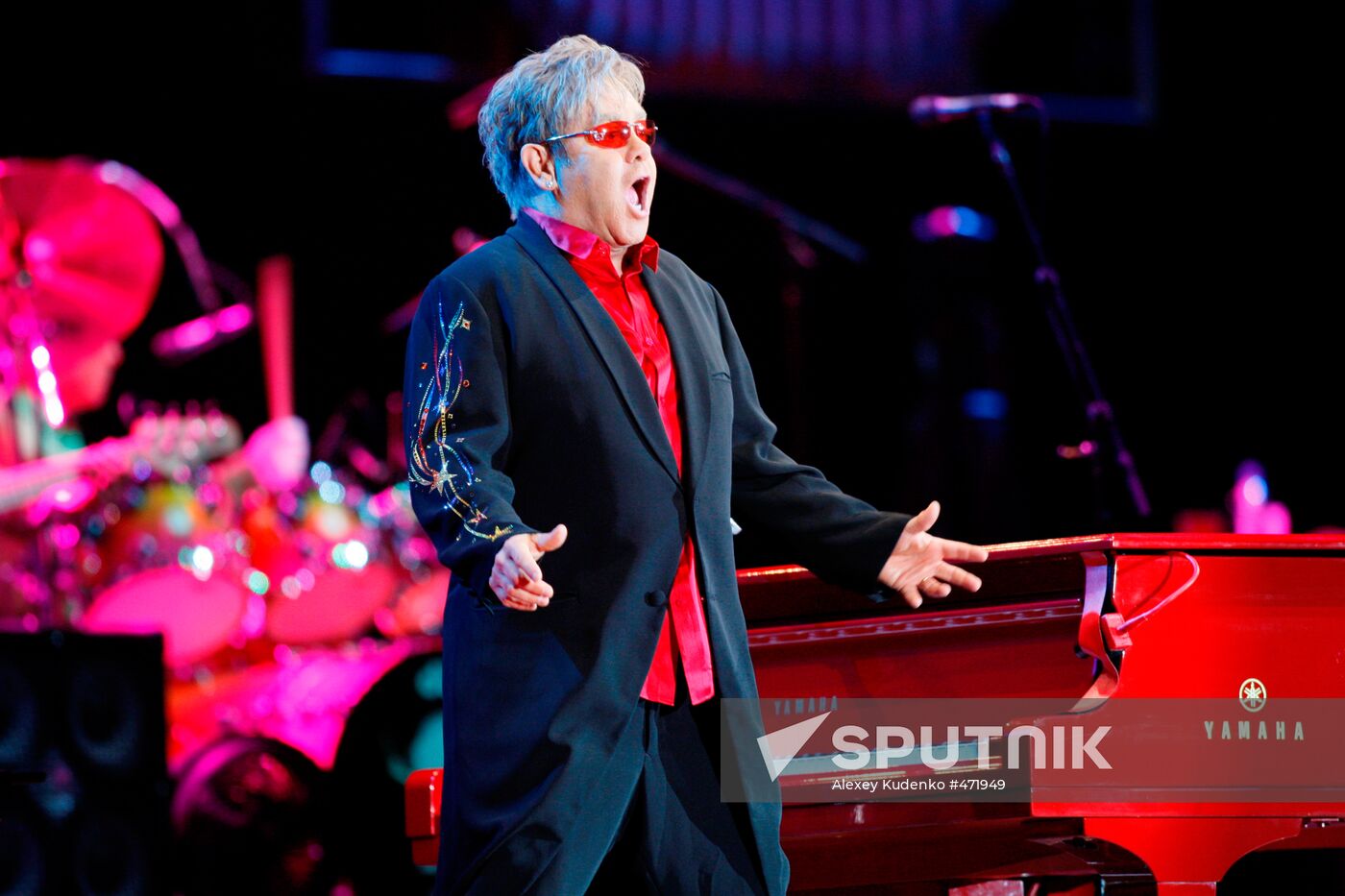 Elton John performs live at Moscow's Olympiisky