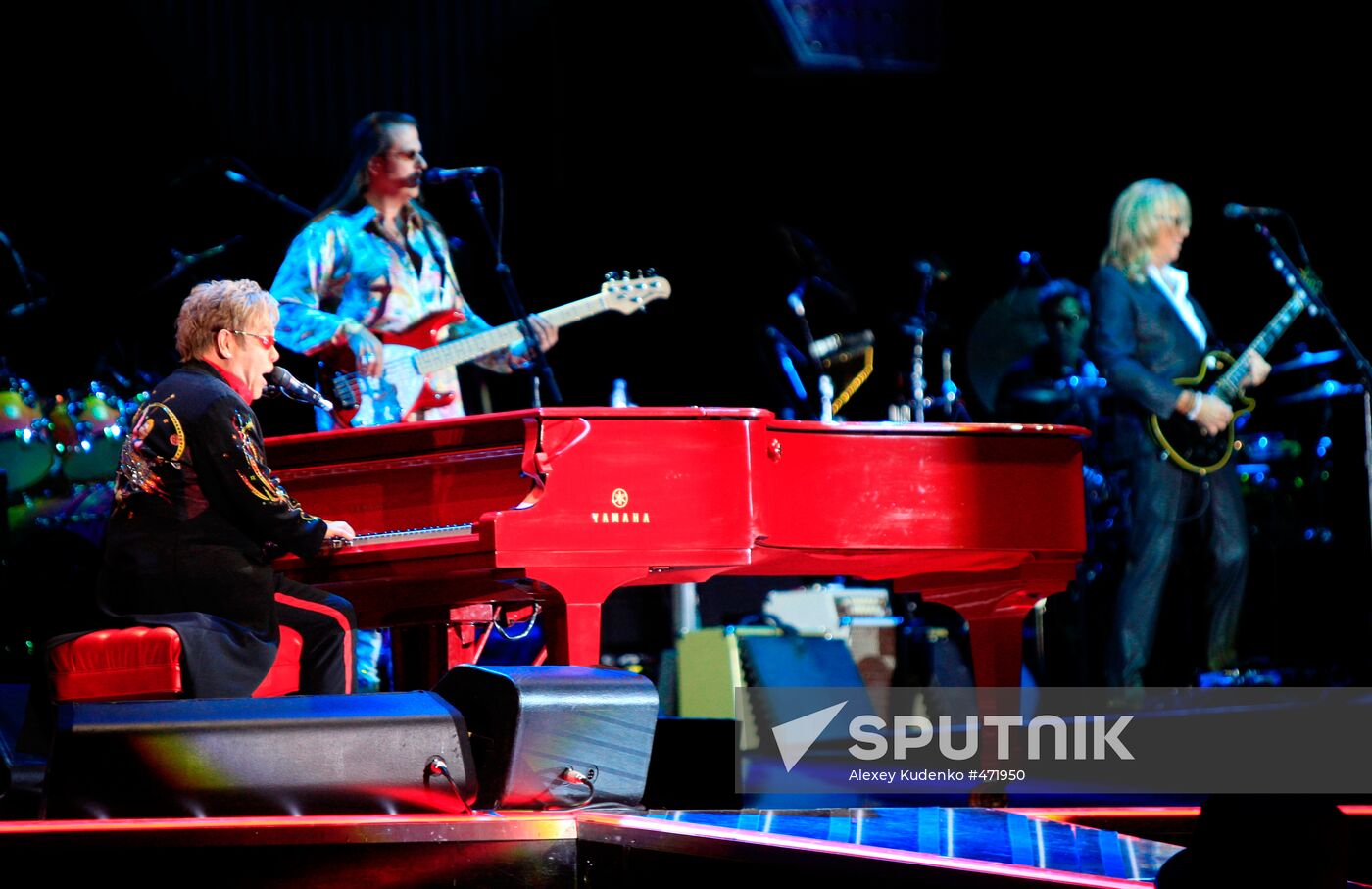 Elton John performs live at Moscow's Olympiisky