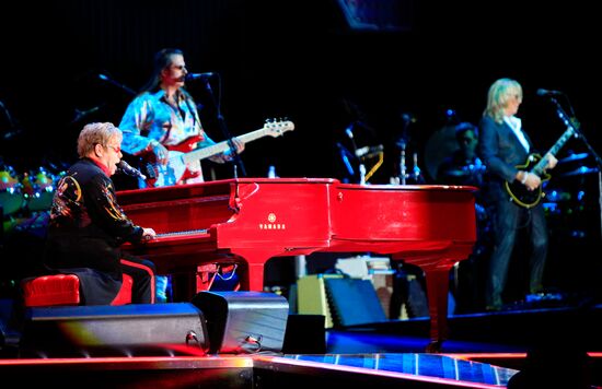 Elton John performs live at Moscow's Olympiisky