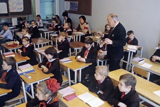 Mathematics class in secondary school