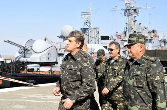 Victor Yushchenko attends tactical drills of Ukrainian Navy