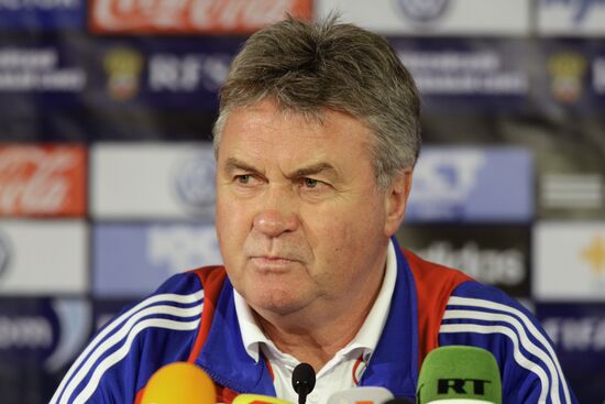 News conference by Russian National Football Team head coach
