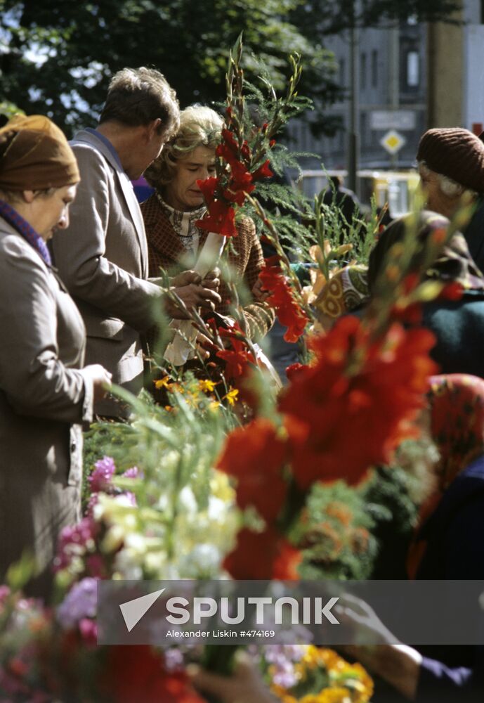 Selling flowers