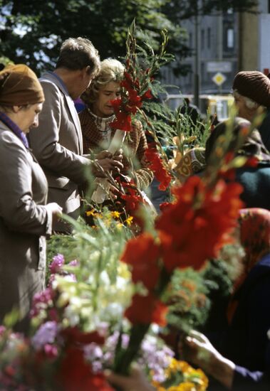 Selling flowers