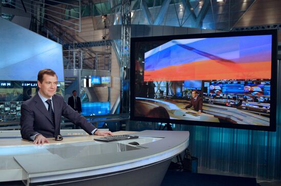 Dmitry Medvedev takes part in TV talk show