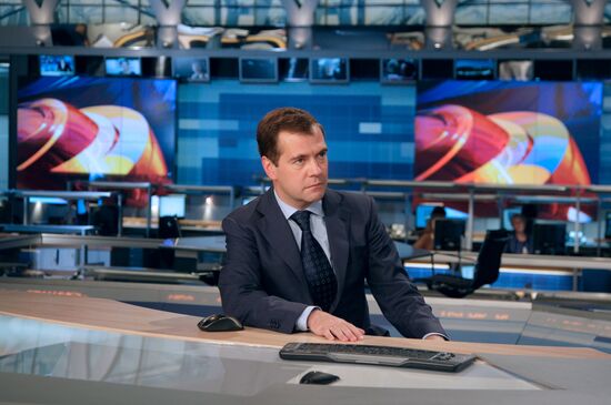 Dmitry Medvedev takes part in TV talk show