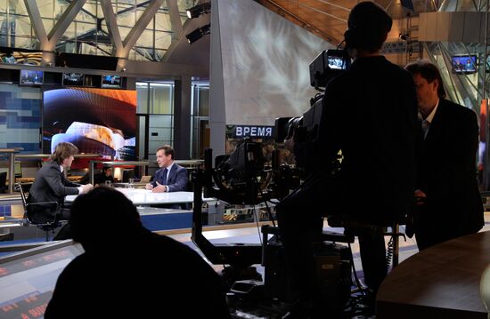 Dmitry Medvedev takes part in TV talk show