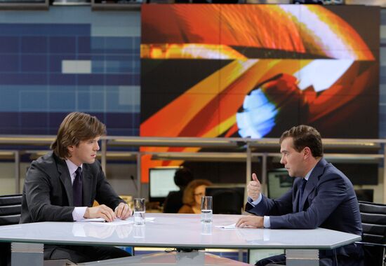 Dmitry Medvedev takes part in TV talk show