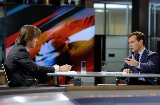 Dmitry Medvedev takes part in TV talk show