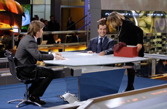 Dmitry Medvedev takes part in TV talk show