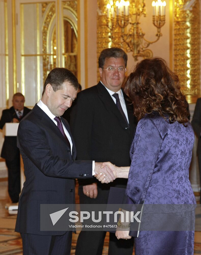 President Medvedev receives credentials from 10 ambassadors