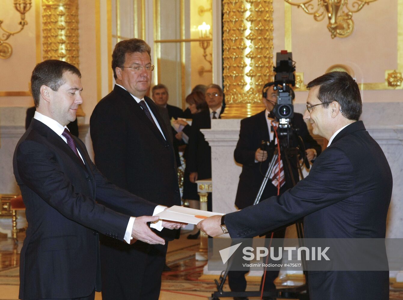 President Medvedev receives credentials from 10 ambassadors