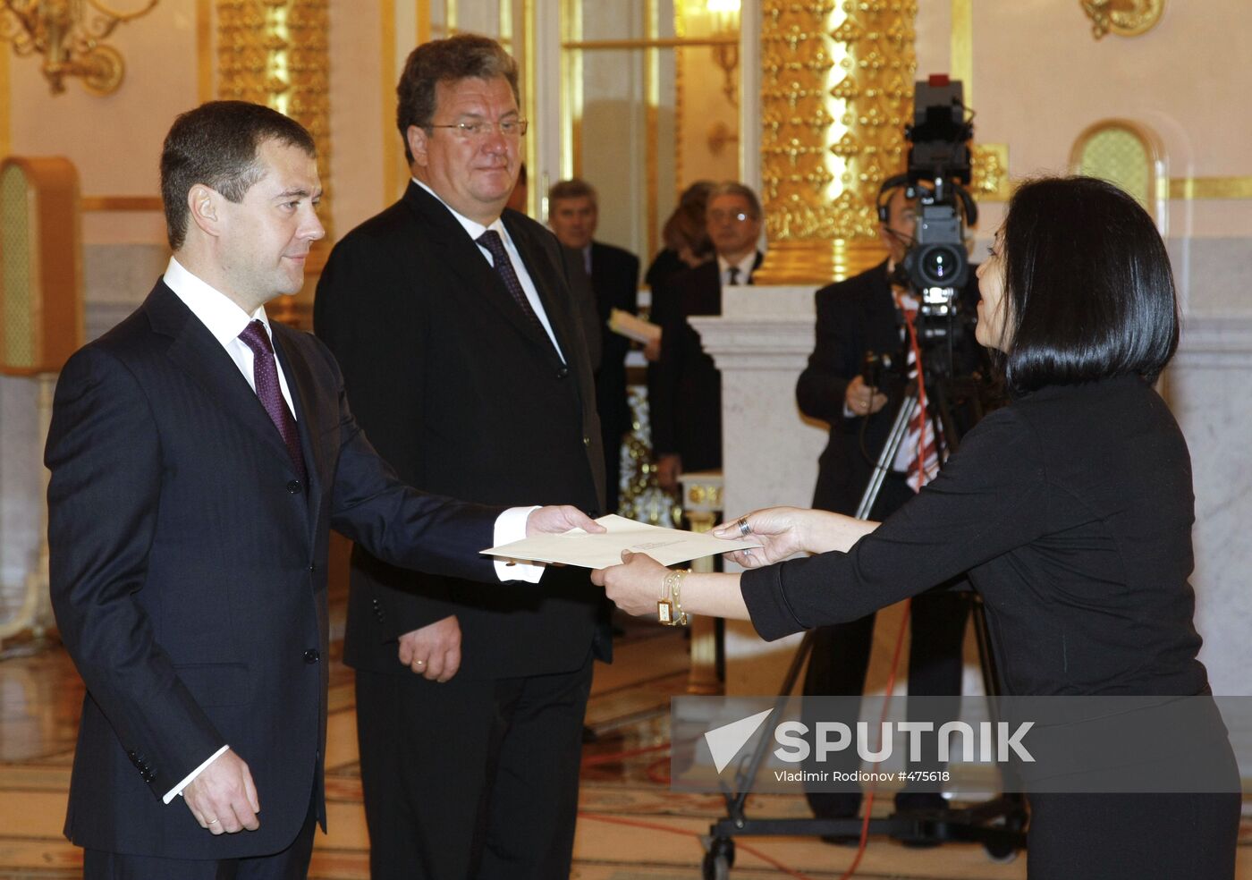 President Medvedev receives credentials from 10 ambassadors