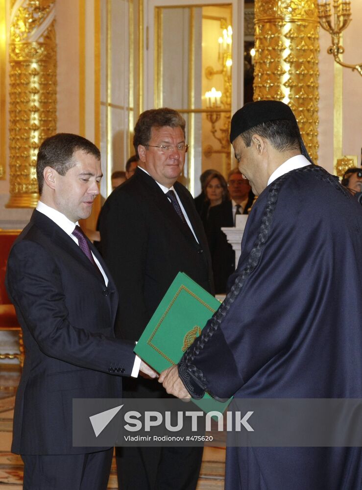 Dmitry Medvedev receives credentials from ten ambassadors